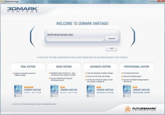 системная программа 3DMark Vantage
